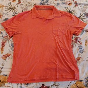 Mens Cotton Gently Used Calvin Klein Polo Pumpkin Color Size XL